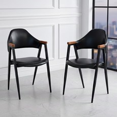 비에프컴퍼니 비올렛 우드 인테리어의자, 블랙, 2개
