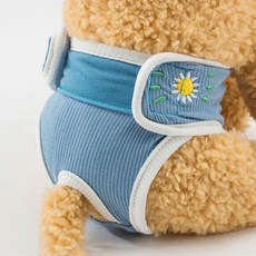 Market A 狗狗角色魔鬼氈生理褲 藍花, S, 1個, 1入