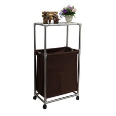 MINEING 雙層置物架洗衣籃, 棕色, 1入