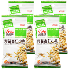 ViVa 萬歲牌 海苔杏仁小魚 24g 新鮮食材, 4包