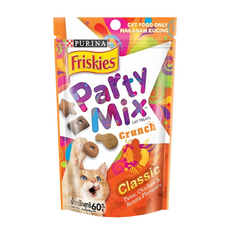 Friskies 喜躍 Party Mix 香酥餅, 經典原味, 鮪魚雞肉和鰹魚口味, 貓零食, 480g, 1盒