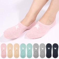 Doobalro 女款粉彩星星圖案隱形襪 10雙