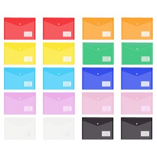 TUCO.B 魔鬼氈按扣 A4 信封式文件夾 10款套組, 混合顏色, 2套