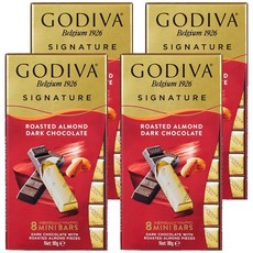 고디바 시그니쳐 로스티드 아몬드 다크 초콜렛 미니바, 90g, 4개