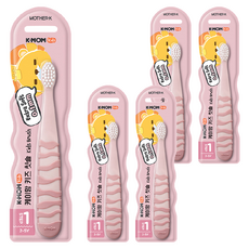MOTHER-K K-MOM 纖柔護理兒童牙刷 (2Y-5Y) - 糖果粉, 0.1mm 超軟毛, 1入, 5支