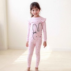 Maykids 女童款兔子印花30支棉長袖家居服套裝