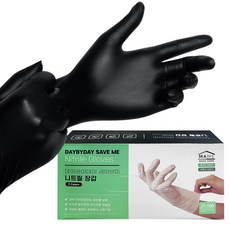 마메 데이바이데이 세이브미 니트릴장갑, 블랙, 대(L), 1개