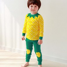 Maykids 童款鳳梨印花30支棉長袖居家服套裝