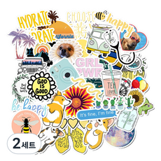 特別的商店 PVC 防水筆電行李箱貼紙 50款組 AZ080, 2套, 向日葵