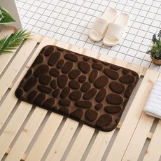 솔브리빙 스톤 논슬립 욕실 화장실 극세사 메모리폼 발매트 물흡수, 브라운