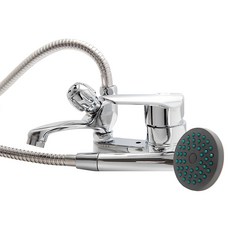 雙孔兩用淋浴面盆龍頭 含蓮蓬頭, 1套