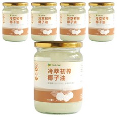 TRUE ONE 食在加分 冷萃初榨椰子油, 5個, 500ml
