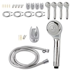 샤워기 3종 세트, 5개, 실버
