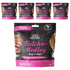 ABSOLUTE HOLISTIC 全齡犬 鮮食肉片, 放牧牛 + HOKI鱈魚 + 綠貽貝 + 牛磺酸, 100g, 5包