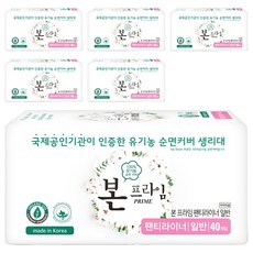 유기농본 프라임 초록마을 팬티라이너, 6개, 40매입, 일반