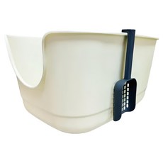 Nice u 毛樂趣 側開貓砂盆, 附貓砂鏟, 63 x 45.5 x 31cm, 象牙白, 1個