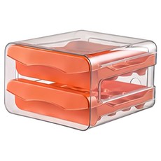 ROYALLIN 蘿林嚴選 抽屜式雞蛋收納盒 PET+PP材質, 橘色, 1個