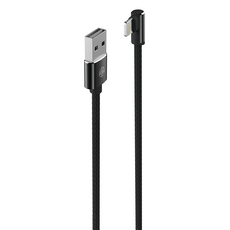 Meet Mind 二代L形雙面接頭編織充電傳輸線, 1.2m, 黑色, 1條