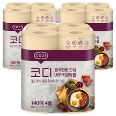 CODI 捲筒式食品專用廚房紙巾 UKP 140枚, 4捲, 3袋