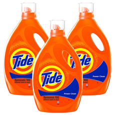 타이드 파워클린 세탁세제 본품, 3L, 3개