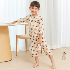 LollyTree 兒童用 30支單面 7分袖 Tory 印花家居服上下套裝