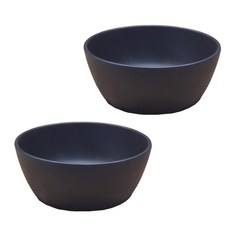 黑色陶器特大碗, 單一顏色, 2個