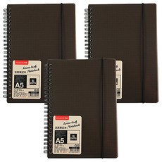 PENROTE 筆樂 點活頁筆記本 A5, 3本, 黑色