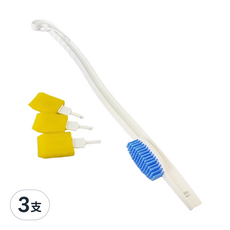 OO 生活輔具 長柄洗腳刷, 60公分長柄, 海綿刷頭, 可替換刷頭, 單一顏色, 1支, 3支