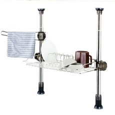 立柱式窄型水槽架 400 大盤 1層餐具瀝水架, 混色