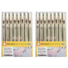 Pigma SAKURA MICRON 005 凝膠墨水筆 8支組 0.2mm, 紅色, 橘色, 綠色, 藍色, 紫色, 棕色, 深褐色, 黑色, 2套
