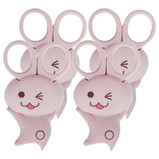 SHIMOMURA 下村 安全剪刀 附磁鐵 兔子, 88x53x15mm 不鏽鋼 ABS樹脂 碳鋼, 4個