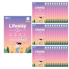 Lifeway 새부리형 보건용 황사방역 마스크 대형 KF94, 1개입, 50개, 화이트