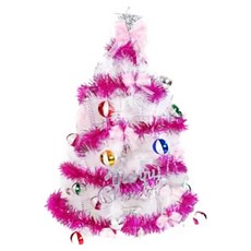 MODACore 摩達客 台製特級白色松針葉聖誕樹 + 100燈LED燈串暖白光USB式充電 YS-WPT03602, 繽紛馬卡龍粉紫色系