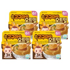 아이배냇베베 떠먹는 퓨레, 혼합맛(고구마/오트밀), 90g, 4개