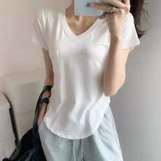 PEONIST 女款簡約V領短袖T恤