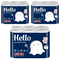 Hello Tissue Super Clean 天然紙漿廚房紙巾, 3個, 6入