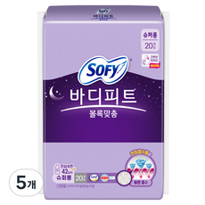 바디피트 쏘피 볼록맞춤 생리대날개형, 슈퍼롱, 20개입, 5개