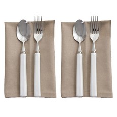 Sugar Cotton素色亞麻餐巾, 米色, 2個, 1入