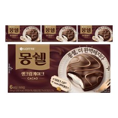 몽쉘 생크림케이크 카카오, 204g, 4개