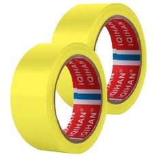 iQIHAN Dada 高黏度強力布膠帶 45mm x 50m, 黃色, 2個