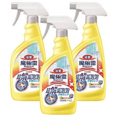 Kao 花王 Magiclean 魔術靈 台灣公司貨 浴室清潔劑 噴槍瓶 舒適檸檬, 500ml, 3瓶