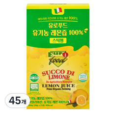 유로푸드 유기농 레몬즙 100% 스틱형, 20g, 45개