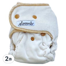 sloomb VHLC 超柔軟絨面有機竹棉夜用布尿布, 尺寸 1號 (3.1kg-6.8kg) / 2號 (6.8kg-15.8kg), YARROW, 2件