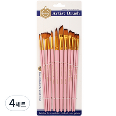 리즈제이니 화방용품 클래식 유화붓 세트 03 핑크 A6308, 24 x 14.5 cm, 4세트
