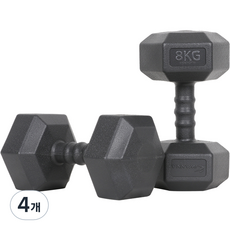 아이워너 맨즈 육각아령 블랙, 8kg, 4개