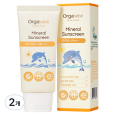 Orgabebe 礦物防曬霜 SPF50+ PA+++, 50g, 2條