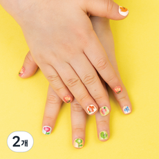 봉봉프랜즈 네일프랜즈봉봉 3~7세 키즈용 붙이는 매니큐어, 꽃과새, 2개