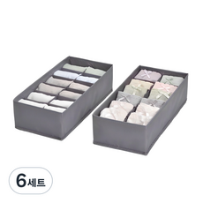 코멧 홈 프리미엄 속옷정리함 12칸 2개입, 그레이, 12개
