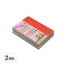 종이문화 플레이칼라 색지 혼합 180g B6 200p, 15색, 2세트