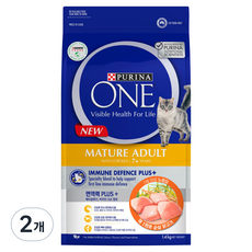 퓨리나원 캣 7세이상 노령묘 건식사료, 닭, 1.4kg, 2개 닭, 1.4kg, 2개